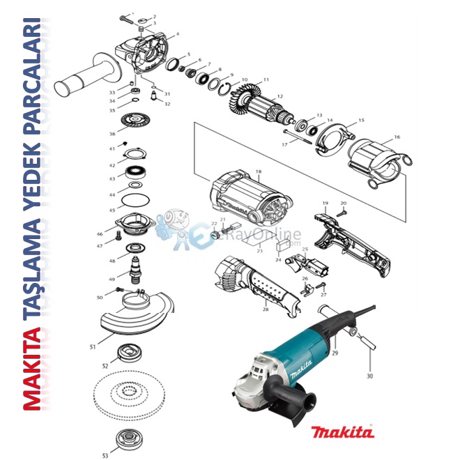 Makita%20DGA463%20Taşlama%20Yedek%20Parça