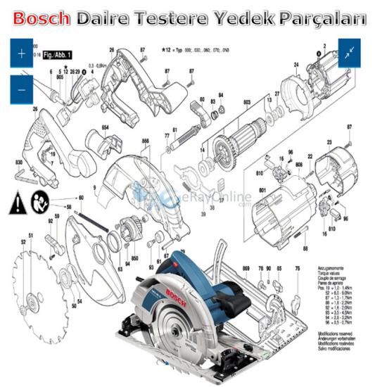 Bosch PTS 10 Daire Testere Yedek Parça Field