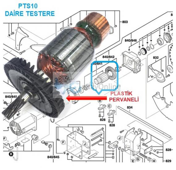 Bosch PTS 10 Endüvi Armature Rotor